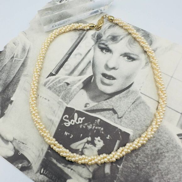 Vintage Multi Strand Cluster Pearl Necklace - Picture 1 of 4